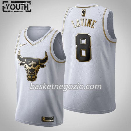 Canotte Bambino Chicago Bulls Zach LaVine 8 2019-20 Nike Bianco Golden Edition Swingman